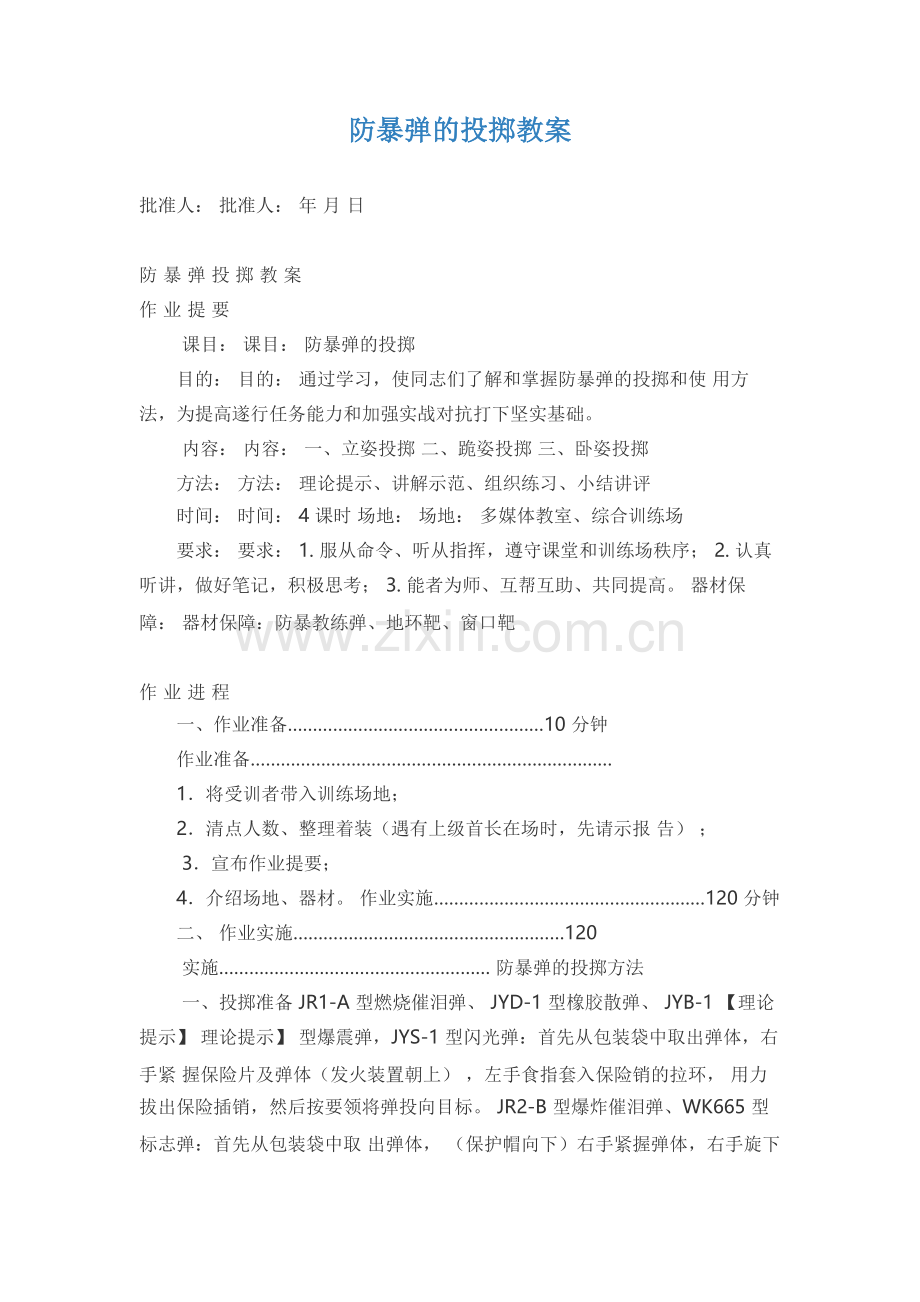 防暴弹的投掷教案讲课教案.doc_第1页