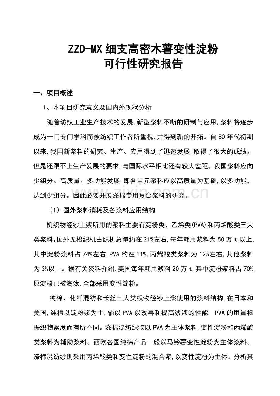 涤棉专用复合浆料可研报告128967100.doc_第2页