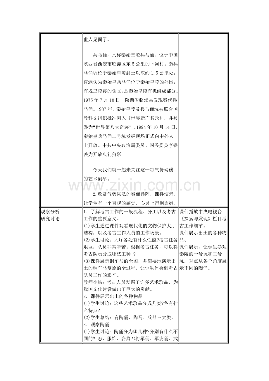 小学美术六年级下册《兵马俑》教学设计.doc_第2页