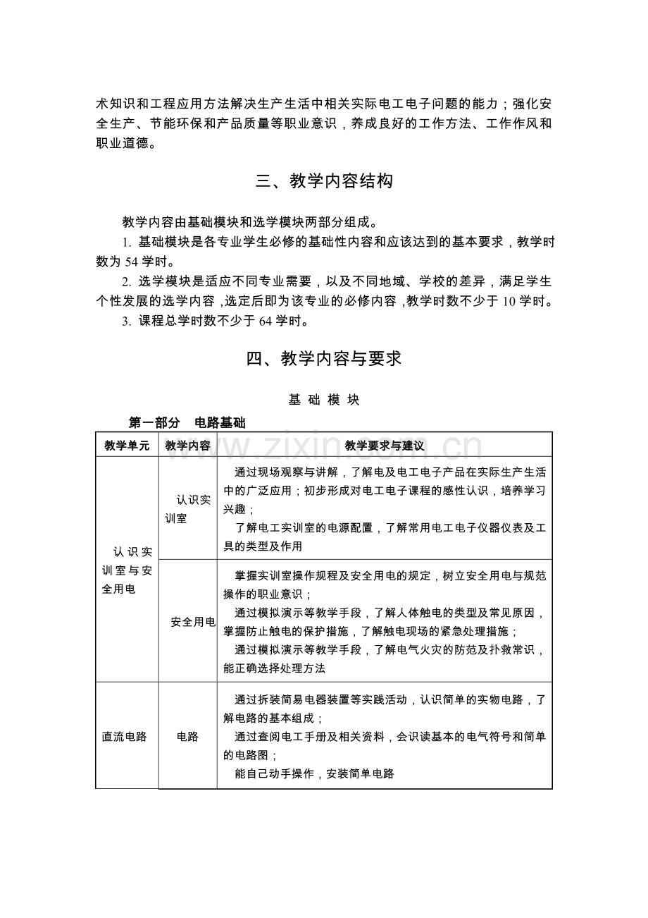 中等职业学校电工电子技术与技能教学大纲资料.doc_第2页