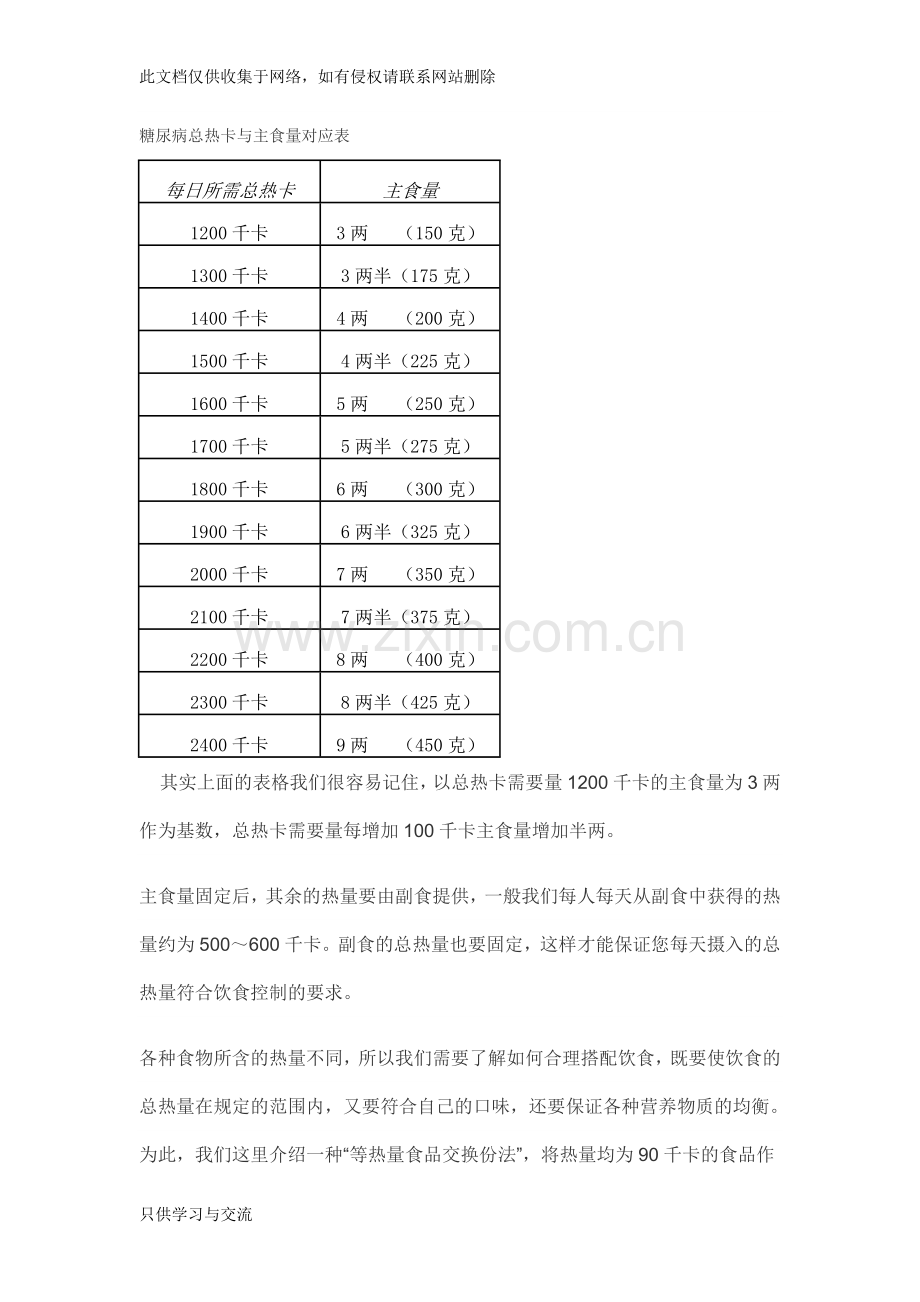 如何计算糖尿病病人的饮食量知识交流.doc_第3页