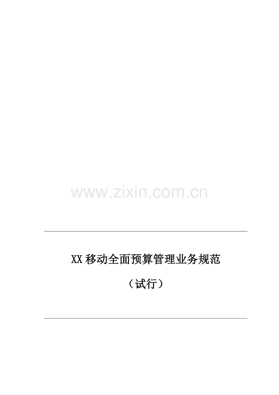 XX移动全面预算管理业务规范v10合集.doc_第1页