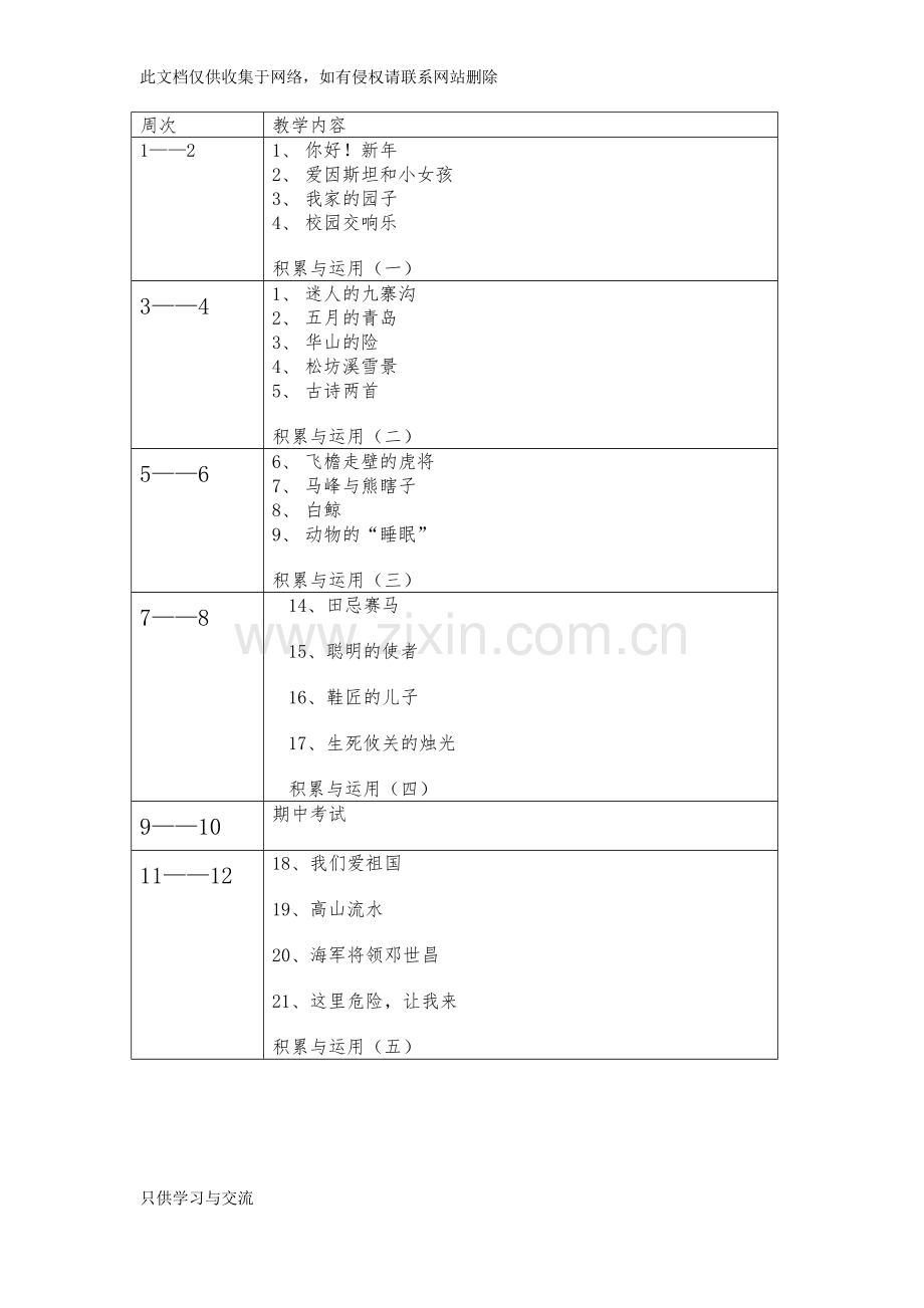 四年级语文下册教学计划西师大版学习资料.doc_第3页