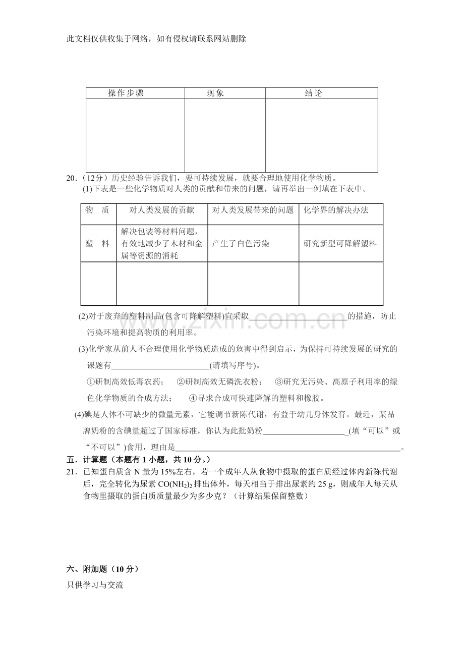 初三化学第十二单元测试题附答案doc资料.doc_第3页