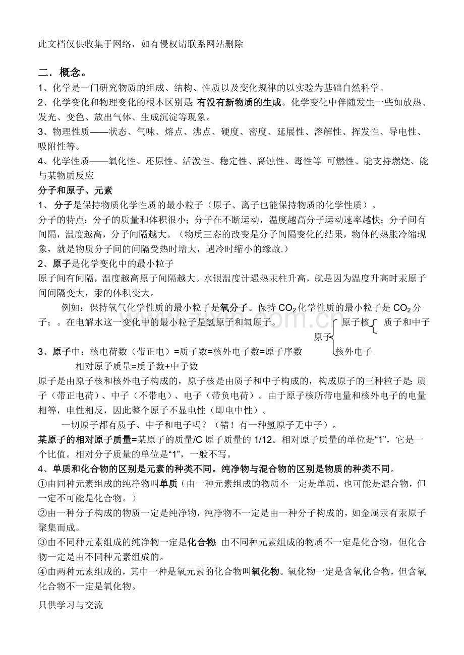 初三化学上册15单元知识点汇总上课讲义.doc_第2页