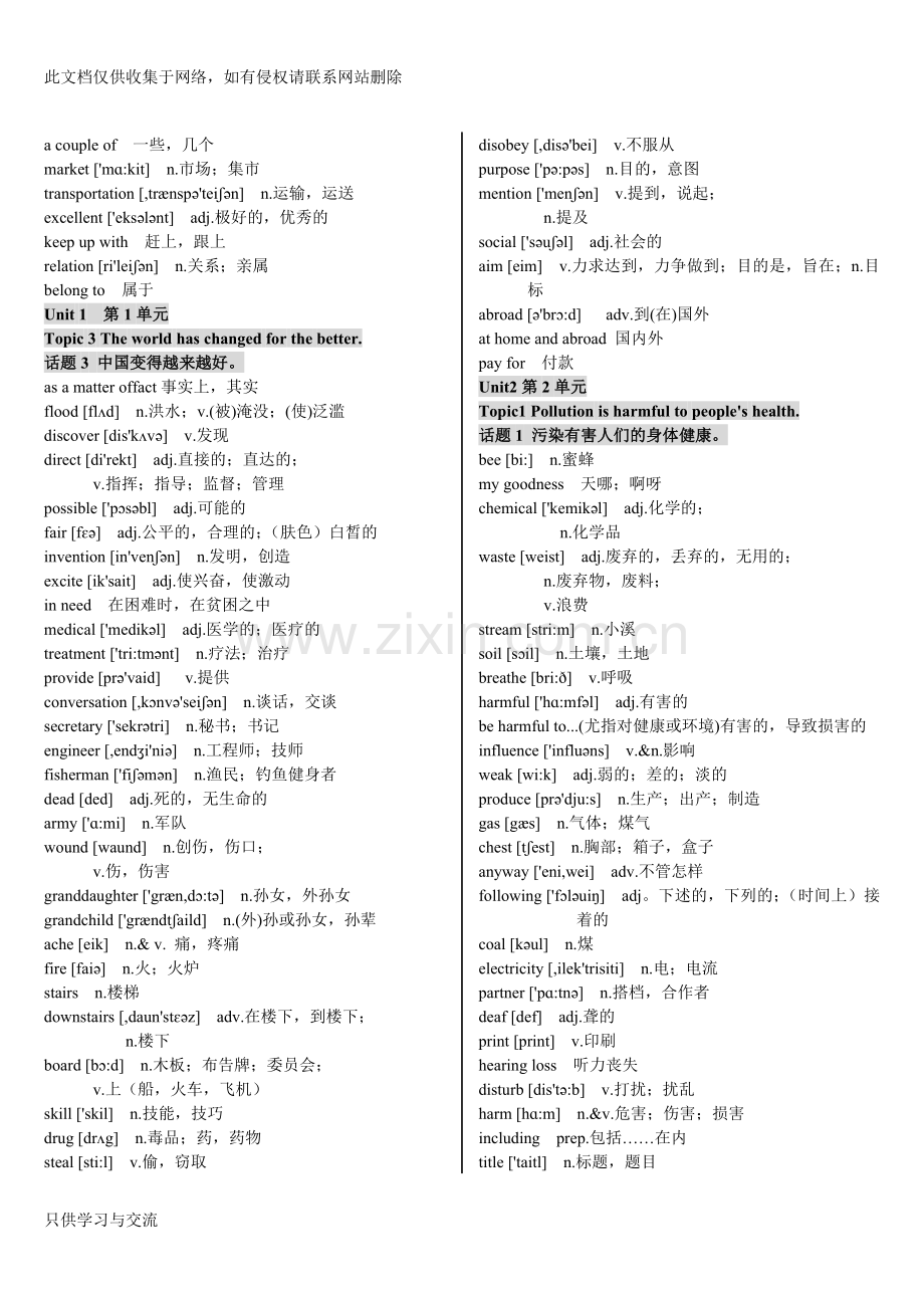 仁爱英语九年级上册单词表(含音标)学习资料.doc_第2页