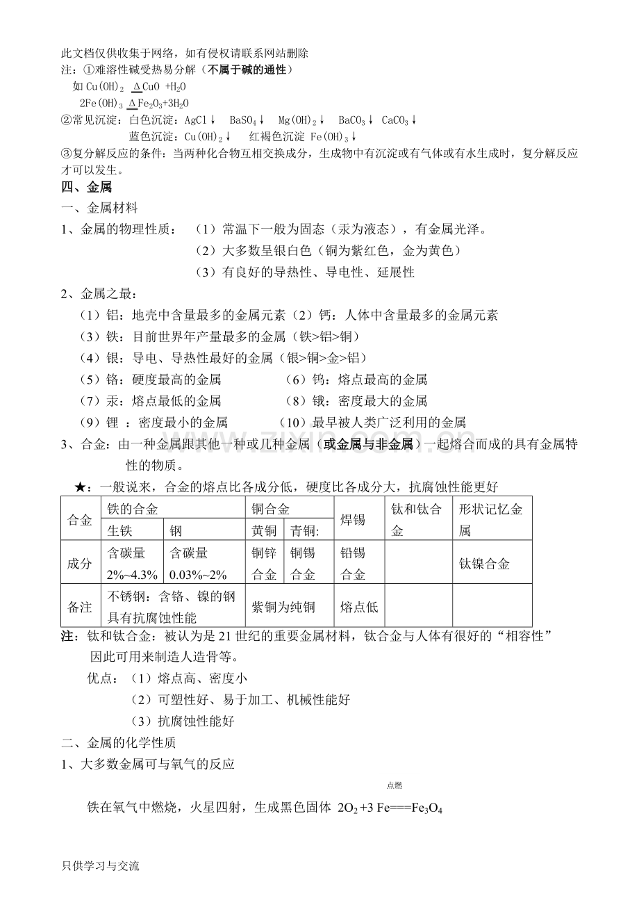 初三化学酸碱盐知识点总结教学文稿.doc_第2页