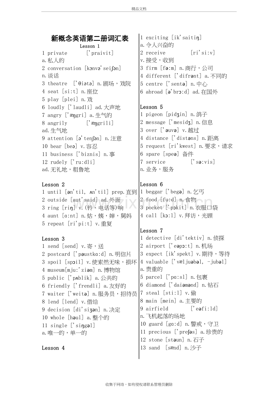 新概念英语第2册单词汇总打印版带音标及中文培训资料.doc_第2页