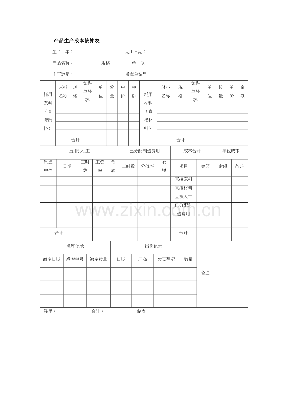 产品生产成本核算表备课讲稿.doc_第2页