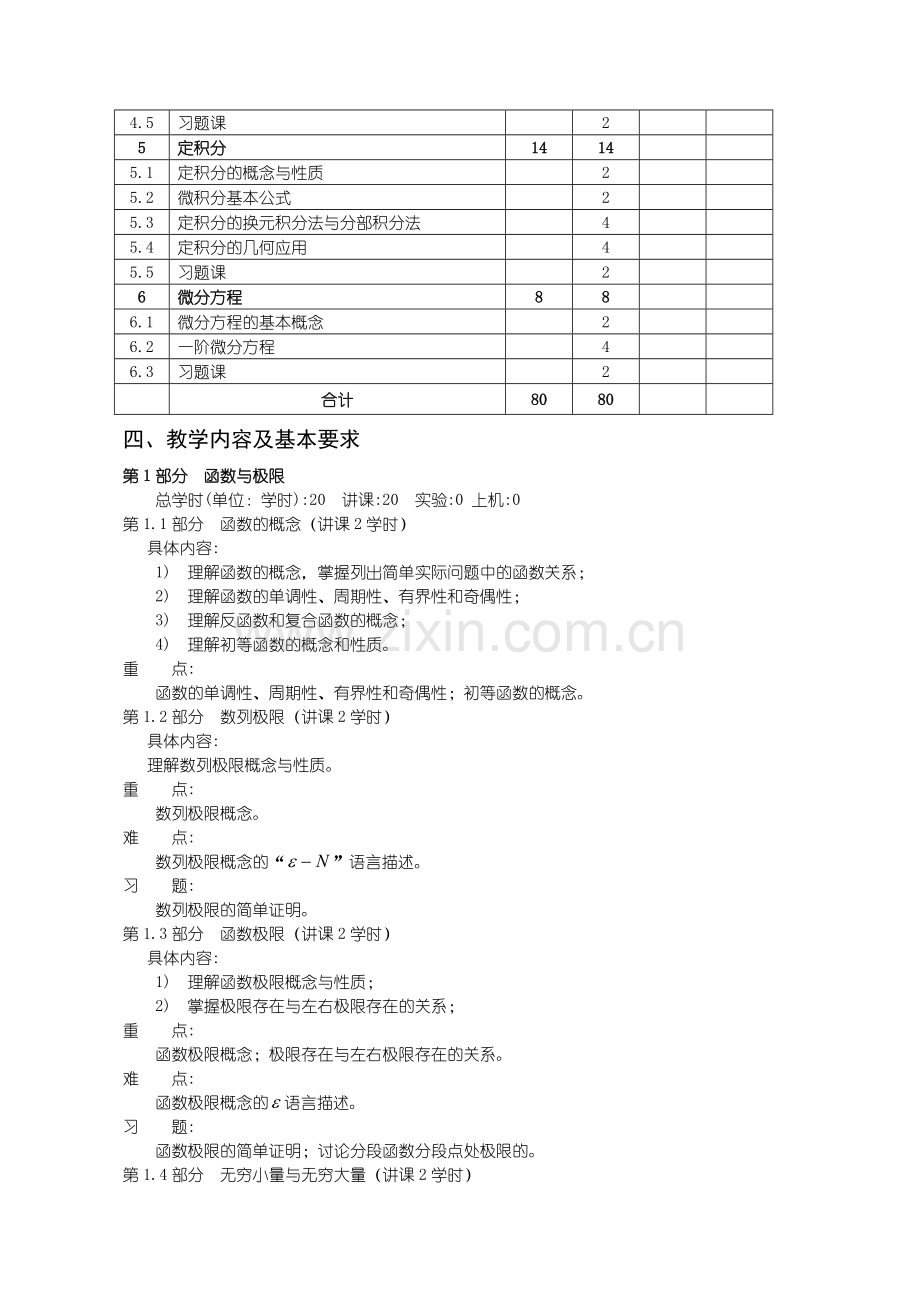 沈阳理工大学-高等数学G课程教学大纲.doc_第3页