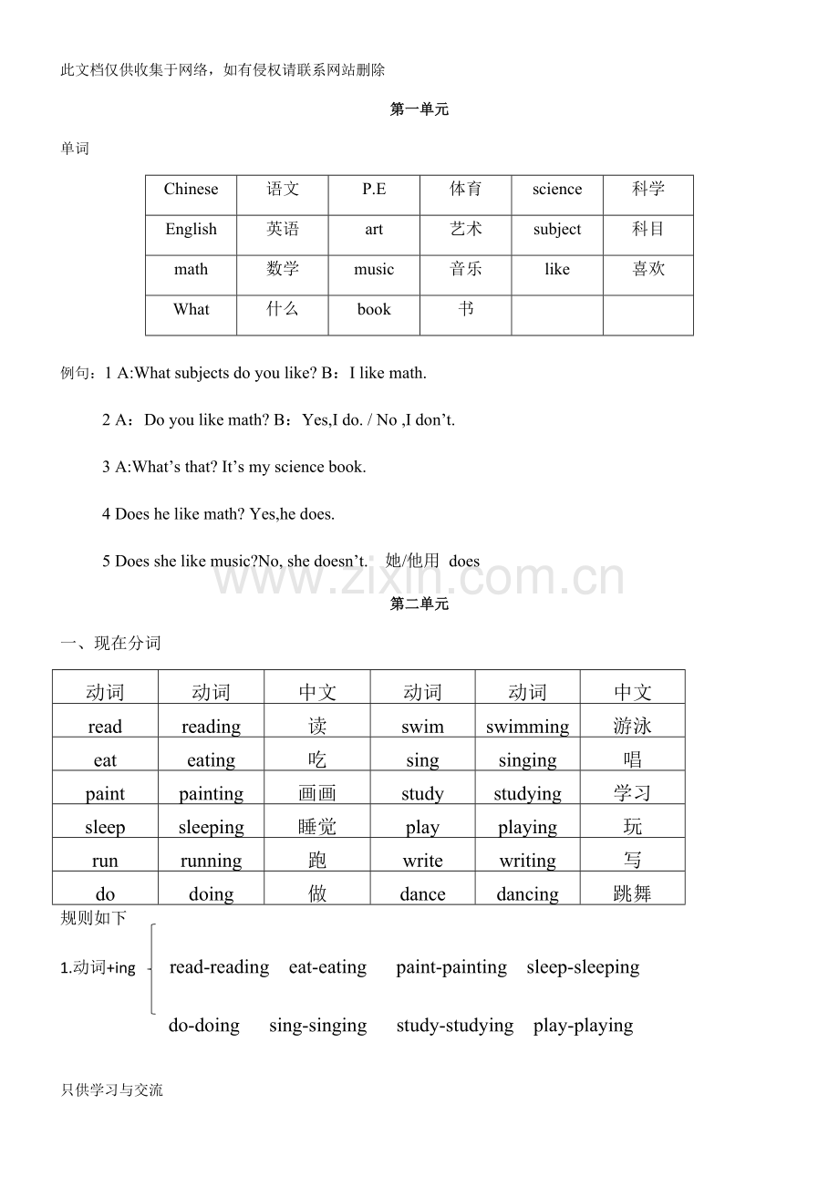 广东版开心英语小学四年级上单词及例句word版本.docx_第1页