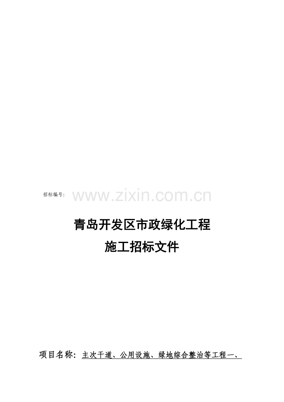 主次干道、公用设施、综合整治等工程八标段招标文件.doc_第1页