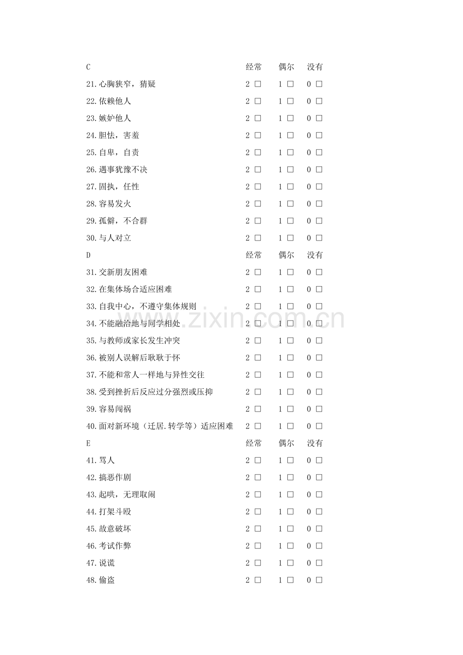 小学生心理健康评定量表资料.doc_第3页