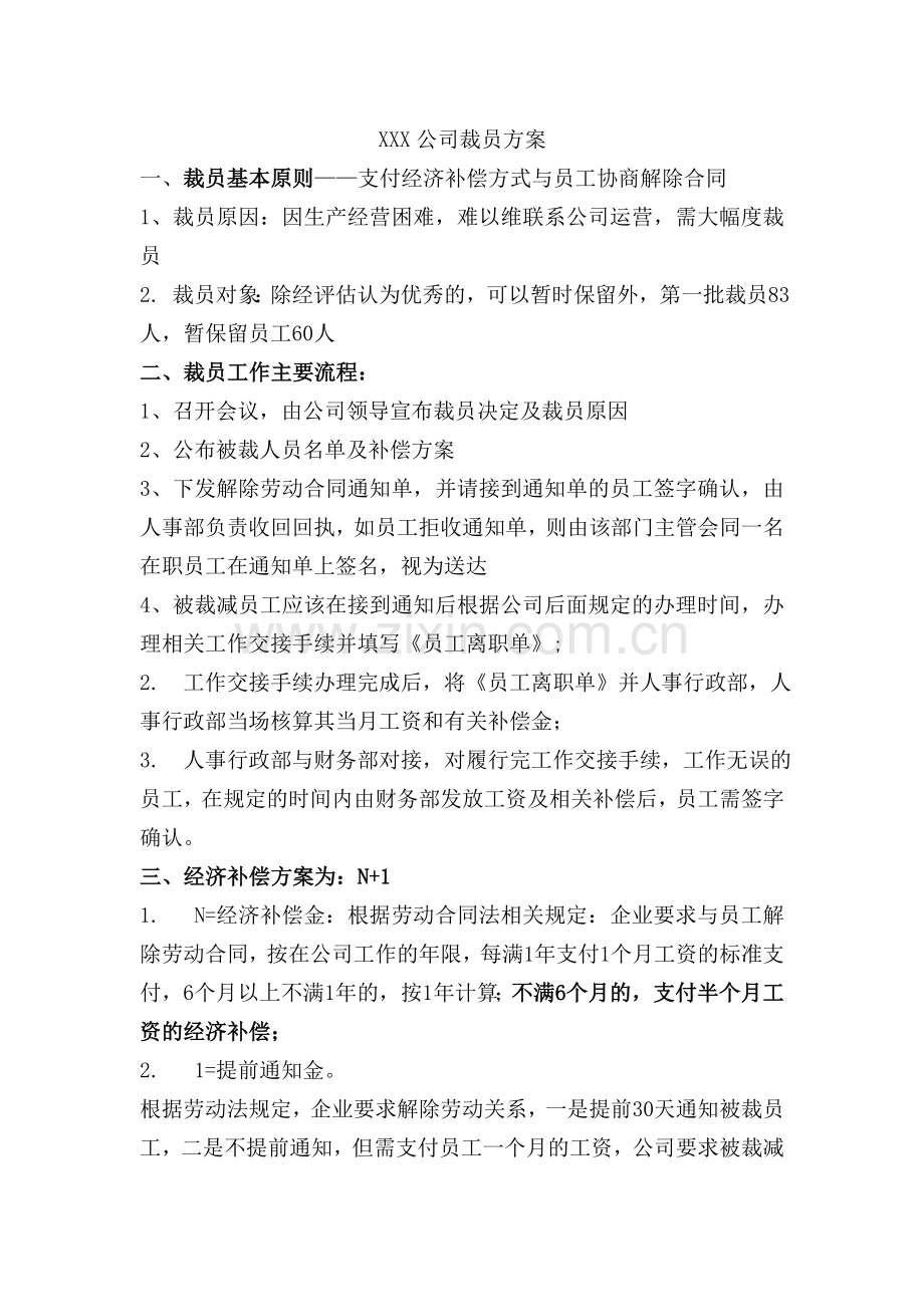 公司裁员方案-(2).doc_第1页