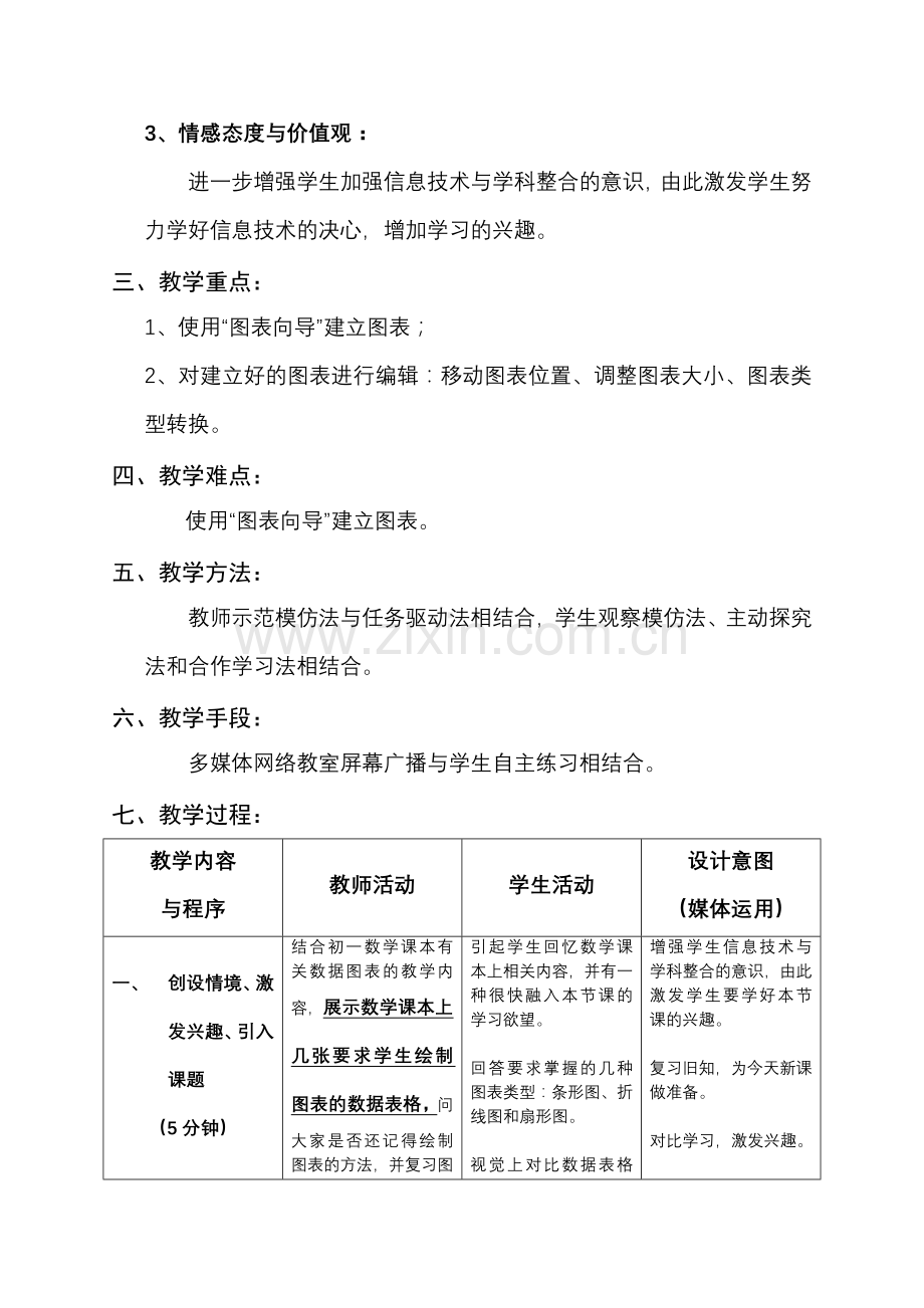 苏科版初中信息技术《图表的建立与编辑》教学设计.doc_第2页