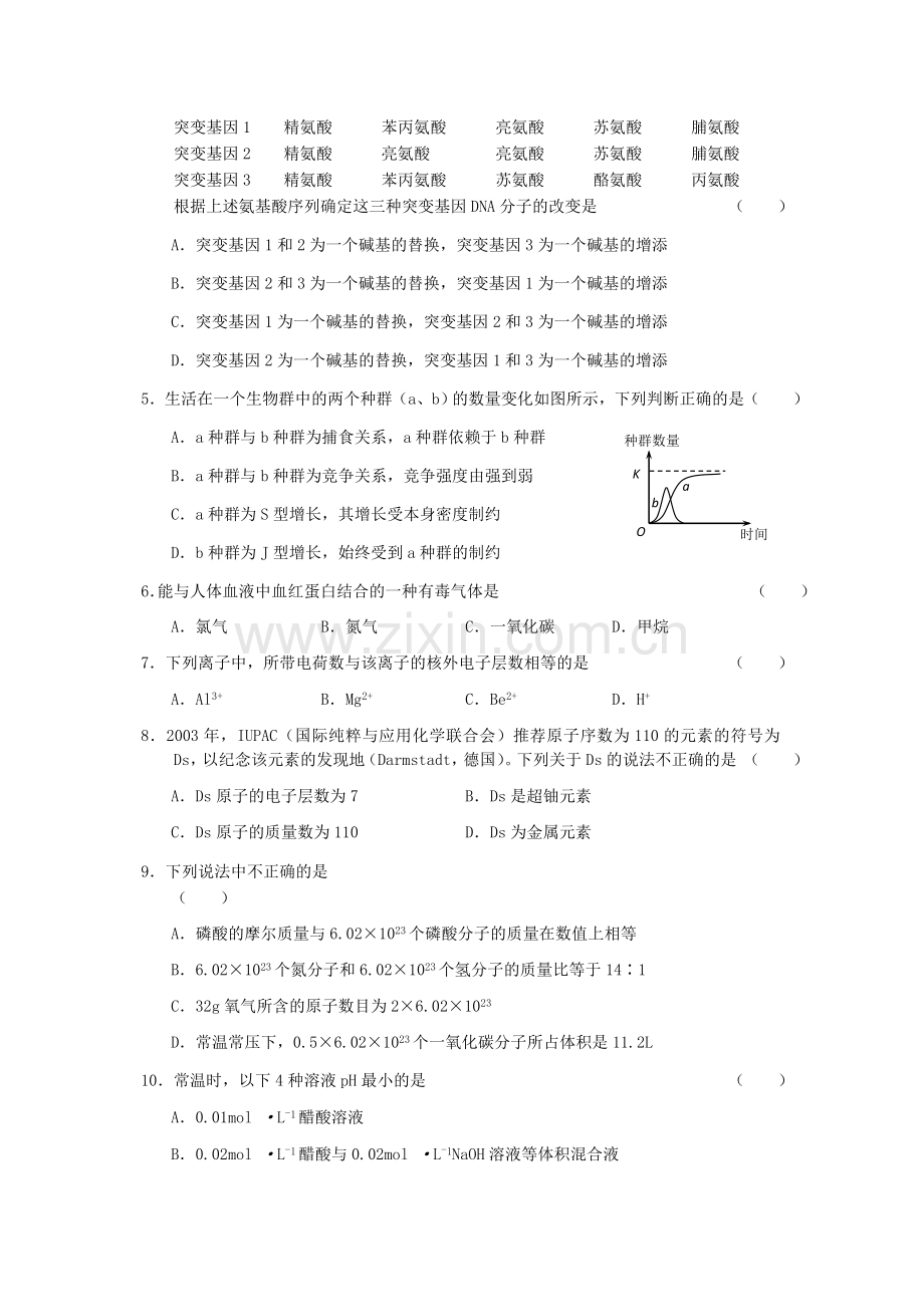 2004年高考试题——理综全国卷.doc_第2页