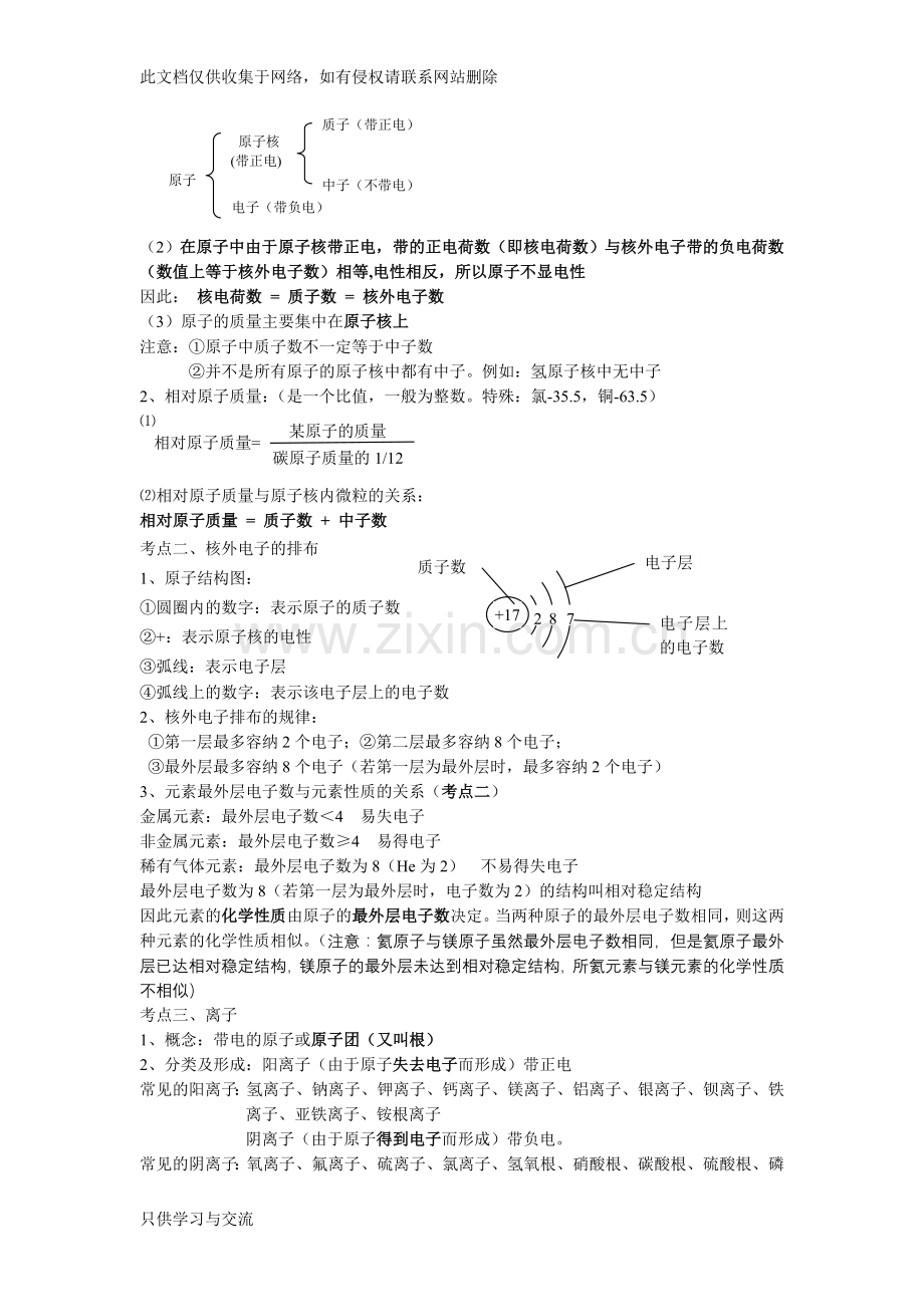 初三化学人教版第三单元四单元知识点总结复习进程.doc_第2页