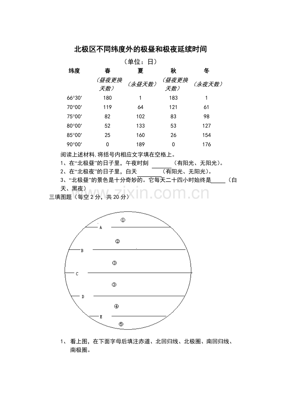 七年级地理上第一次月考试卷教程文件.doc_第3页