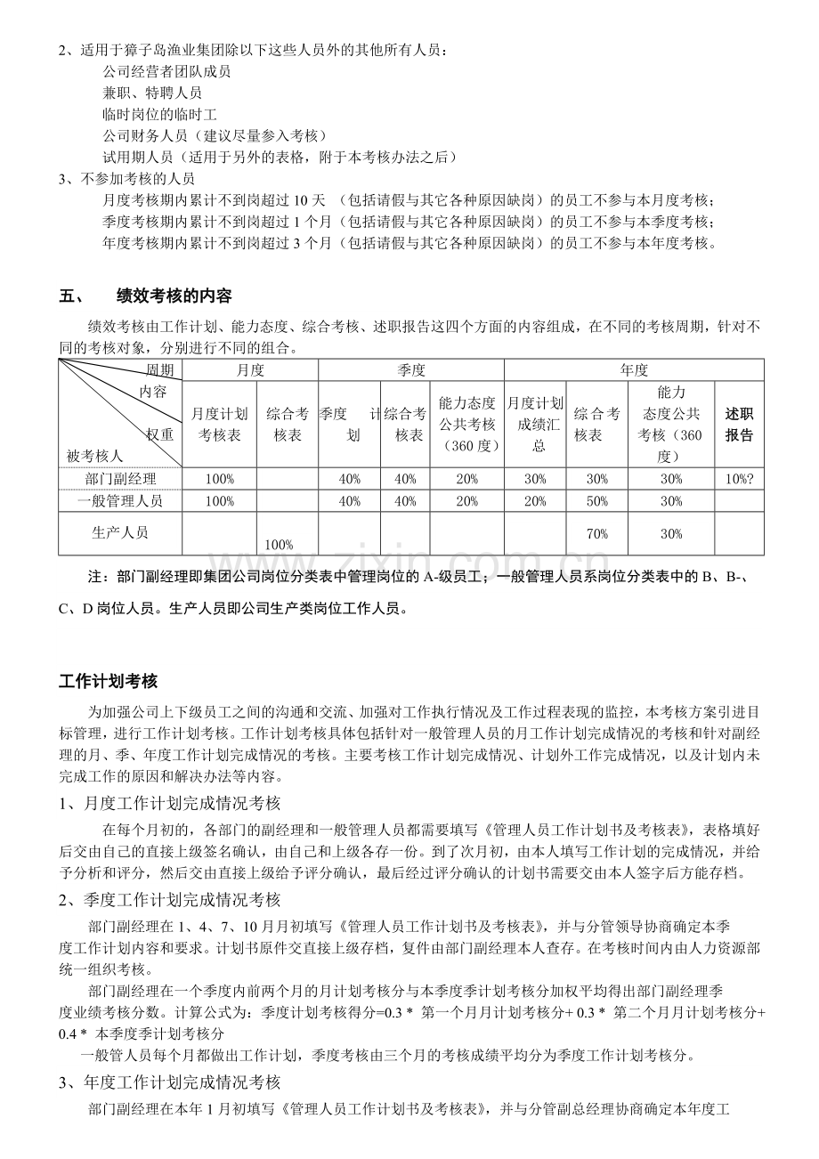 ××渔业集团公司绩效考核操作方案(1)汇编.doc_第2页