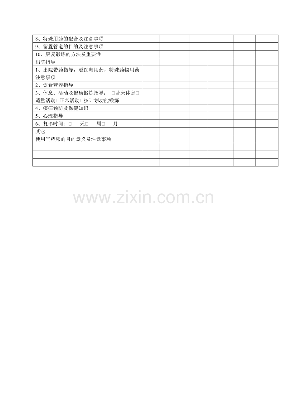 住院患者标准健康教育计划表.doc_第2页