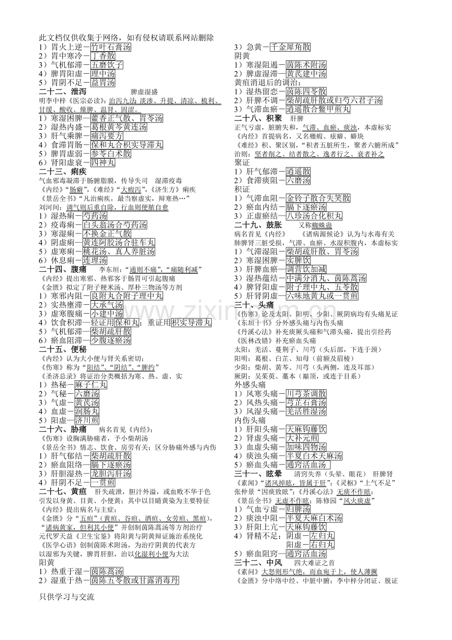 中医内科学整理笔记方便背诵版演示教学.doc_第3页