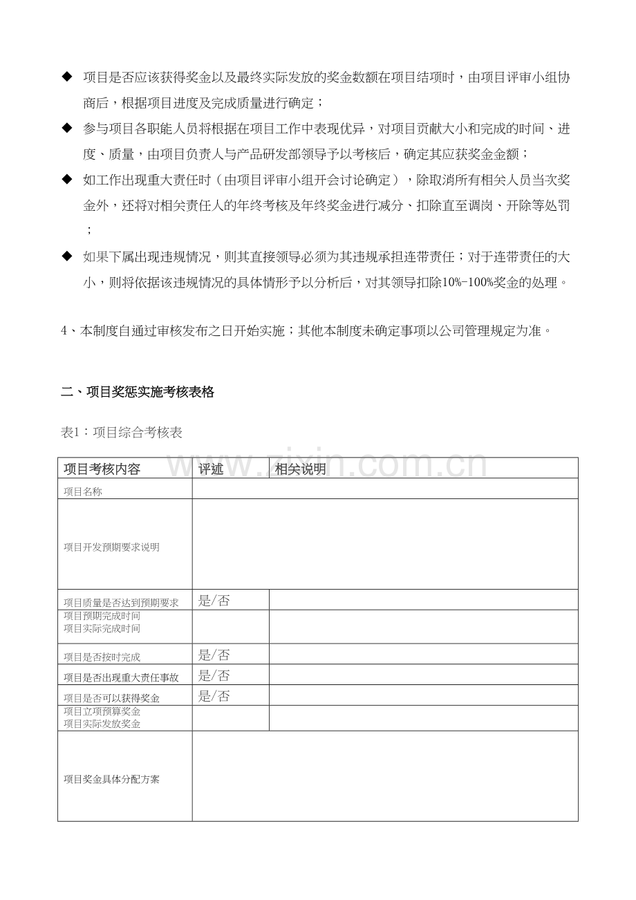 产品研发部项目奖惩及考核制度只是分享.doc_第3页