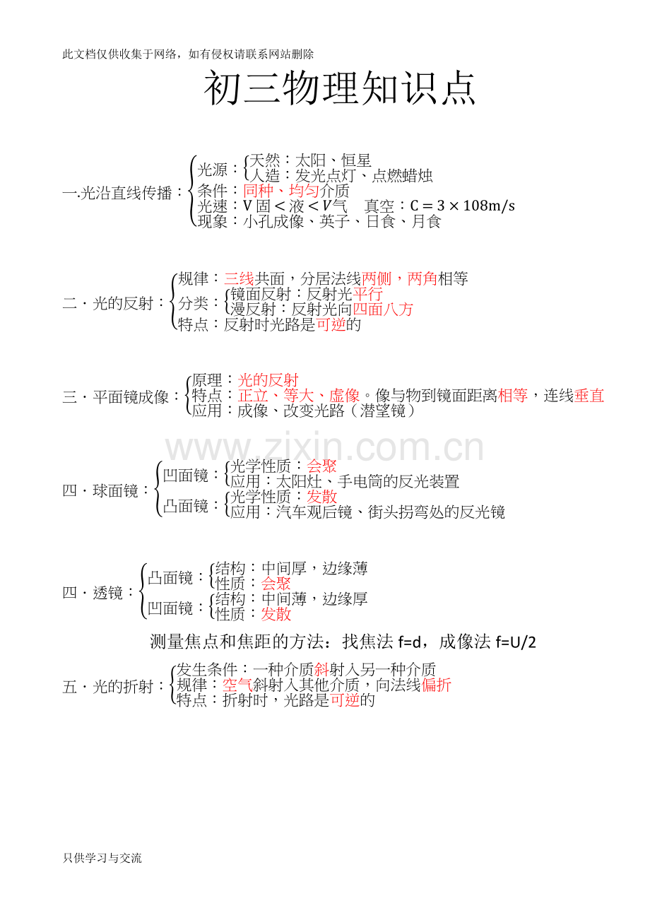 初三物理知识点说课讲解.docx_第1页