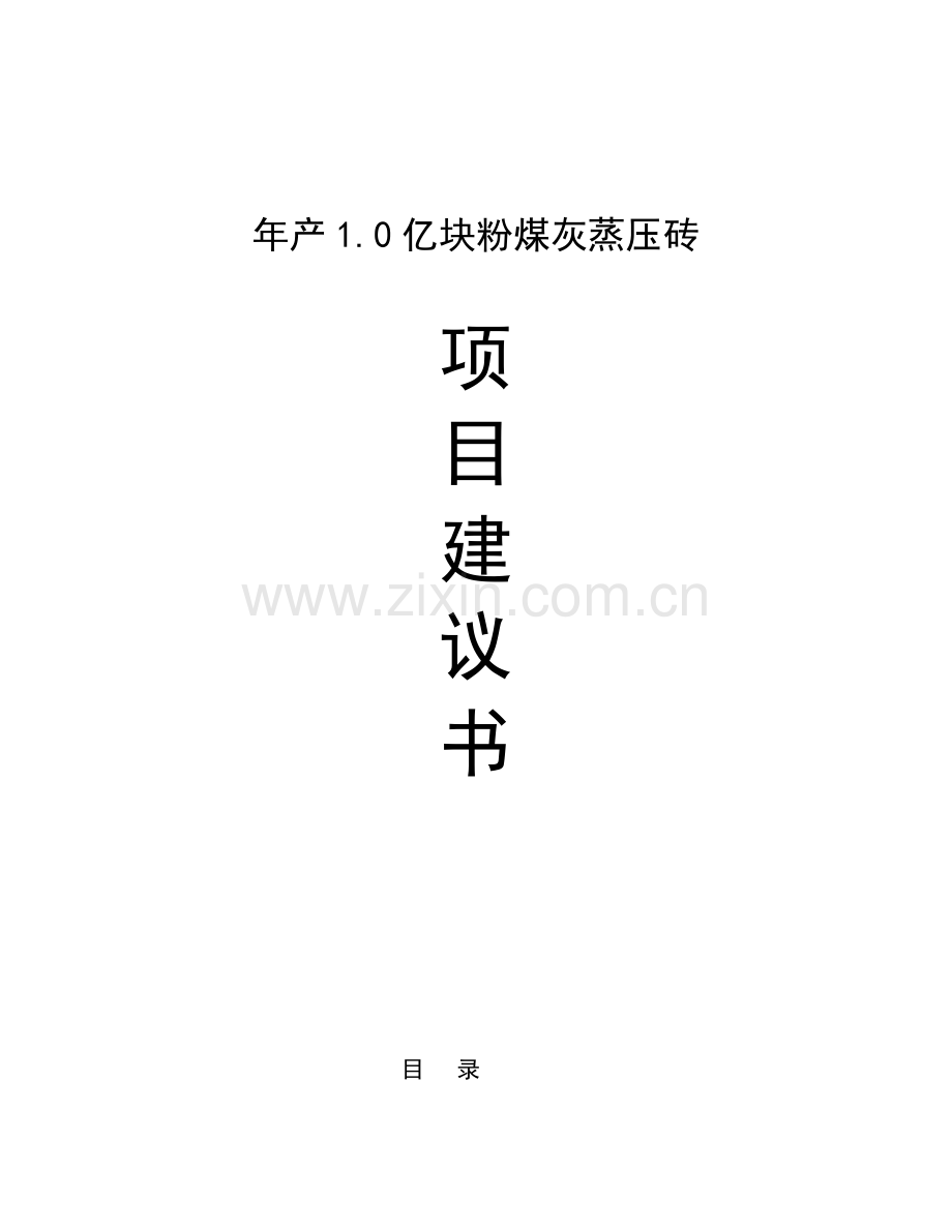 产1亿块粉煤灰蒸压砖项目项目建议.doc_第1页