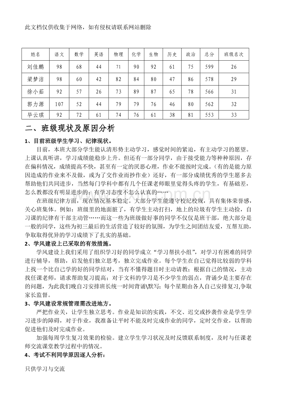 初三月考班级考试质量分析教学内容.doc_第2页