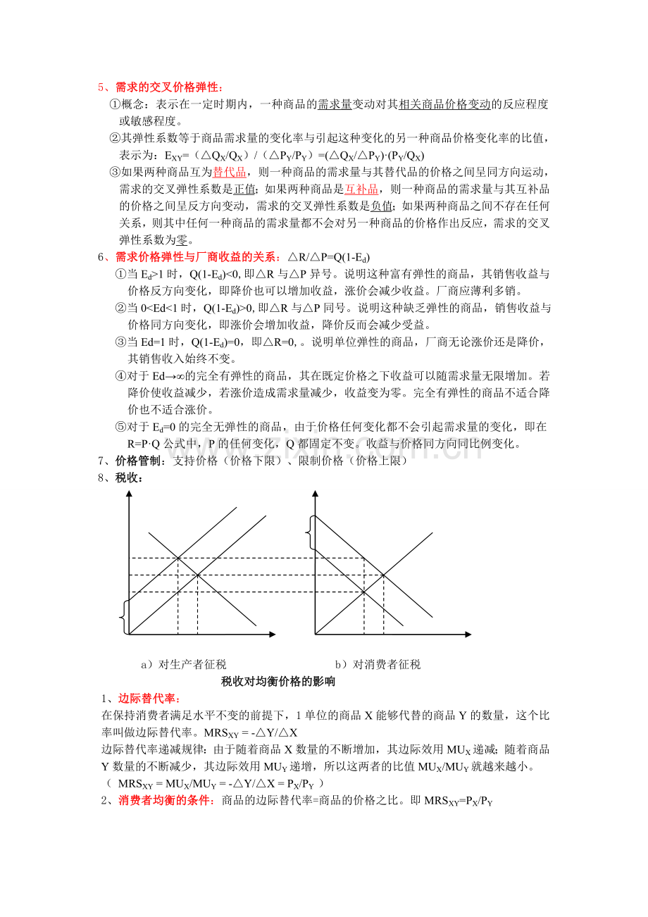 微观经济学重要知识点备课讲稿.doc_第2页