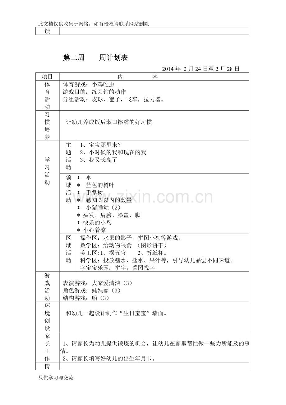 幼儿园小班下学期周计划资料讲解.doc_第2页