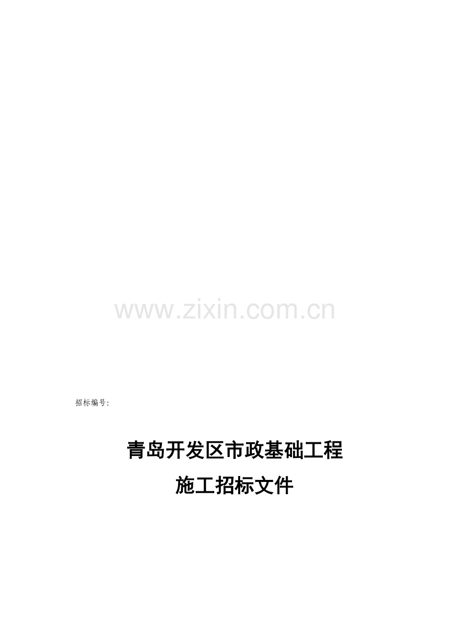 黄岛老城区市政基础设施排水系统改造一期工程三标段招标文件.doc_第1页