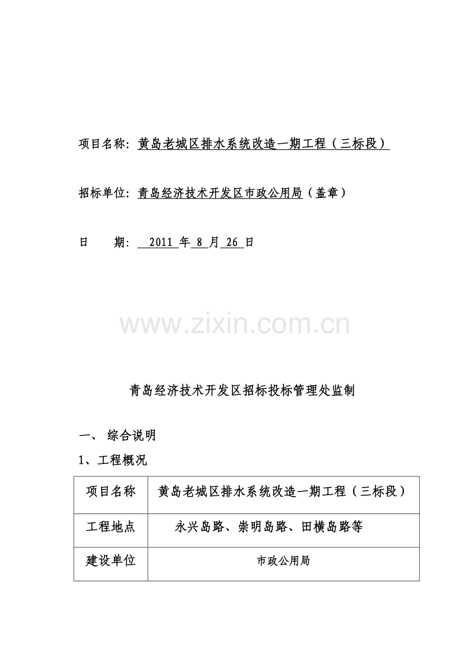 黄岛老城区市政基础设施排水系统改造一期工程三标段招标文件.doc_第2页