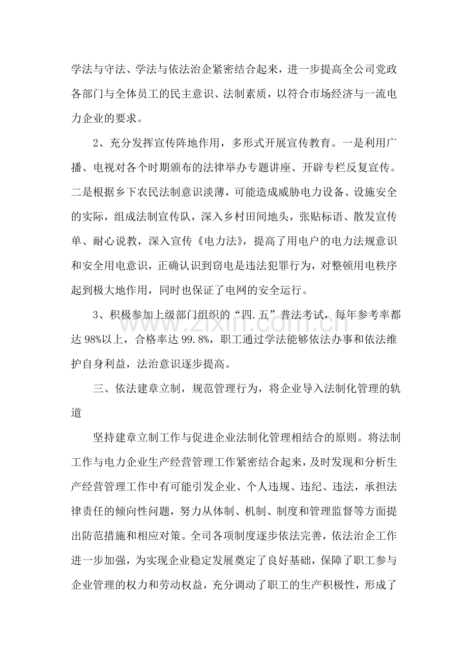 电力公司依法治企经验总结.doc_第2页