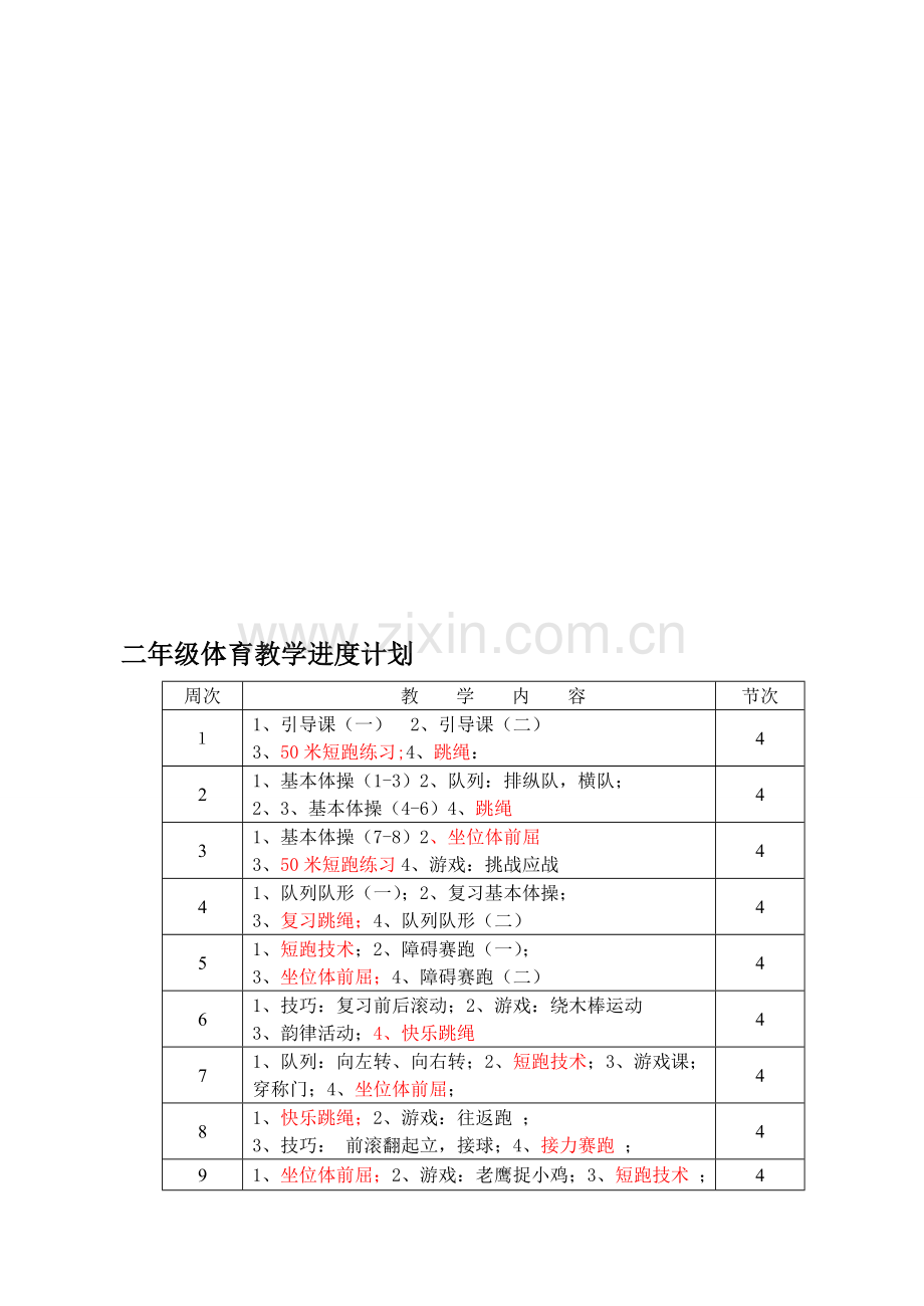 小学二年级体育教案-全册.doc_第1页