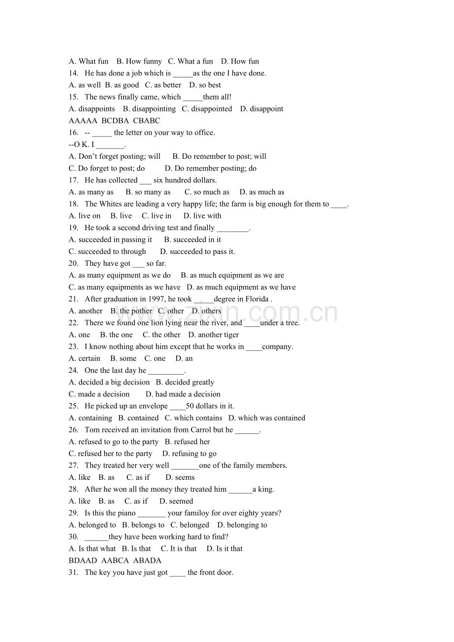 高中英语单项选择复习精选1000题及答案.doc_第2页