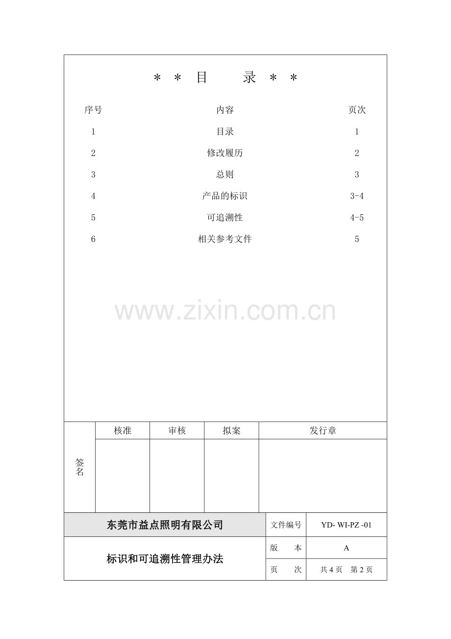 YD-WI-PZ-01标识和可追溯性管理办法资料.doc_第2页