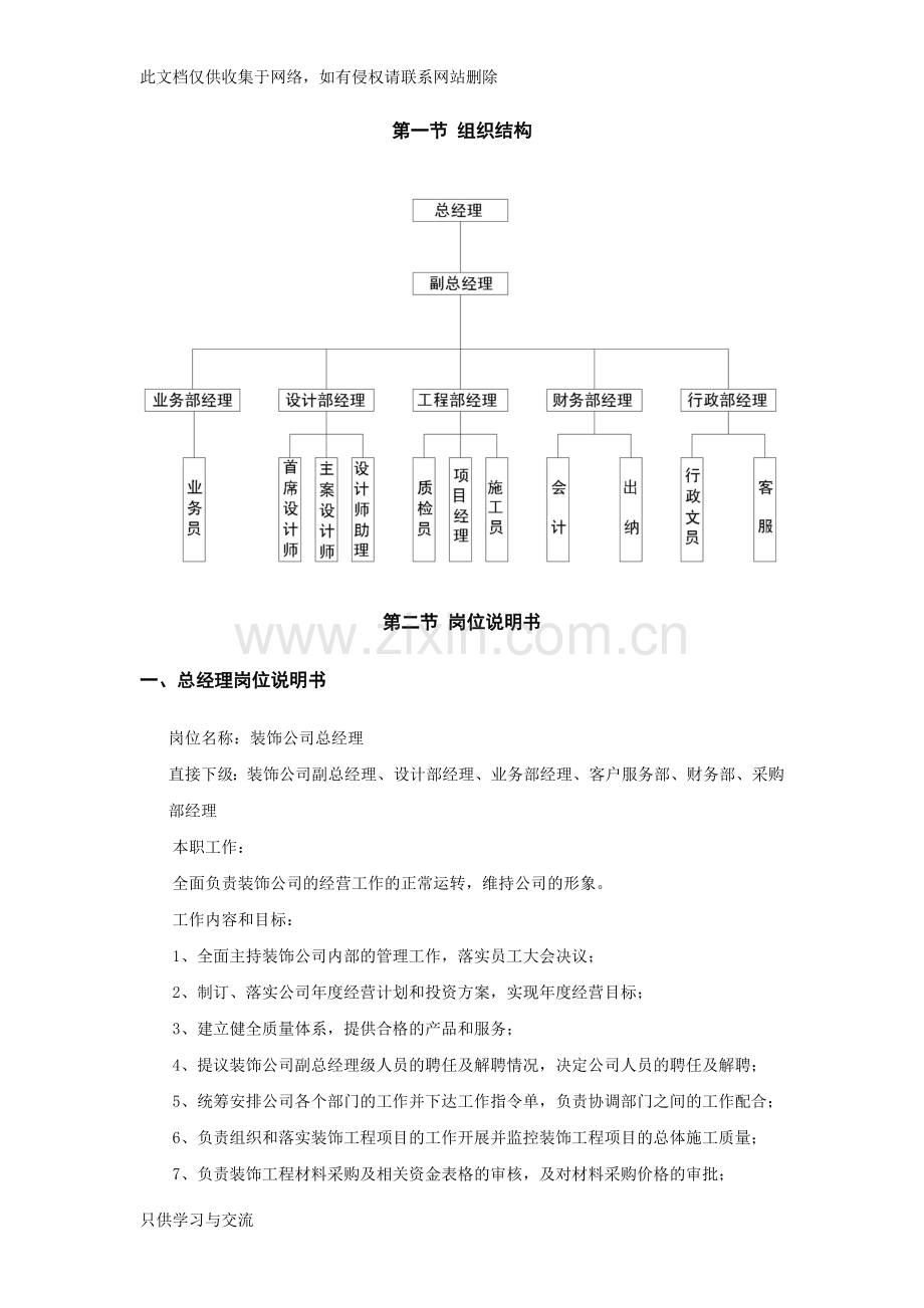 家装公司岗位职责(自己辛苦整合的)电子教案.doc_第1页