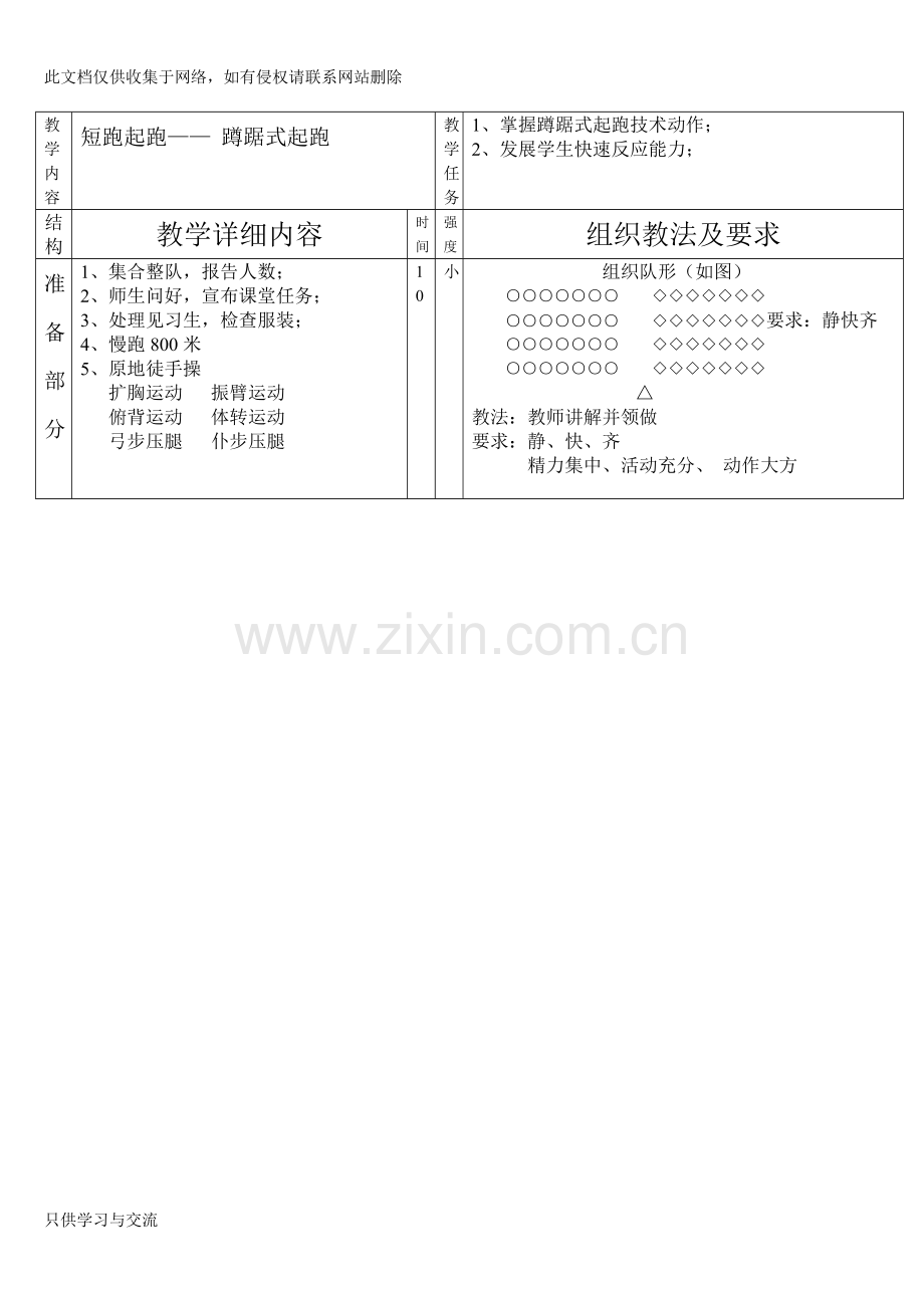 中学体育课田径教案讲解学习.doc_第1页