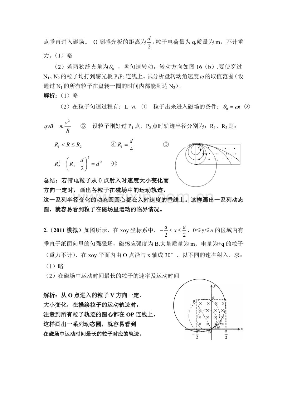 对比高考真题提炼物理情景-----带电粒子在磁场中运动轨迹的动态分析.doc_第3页