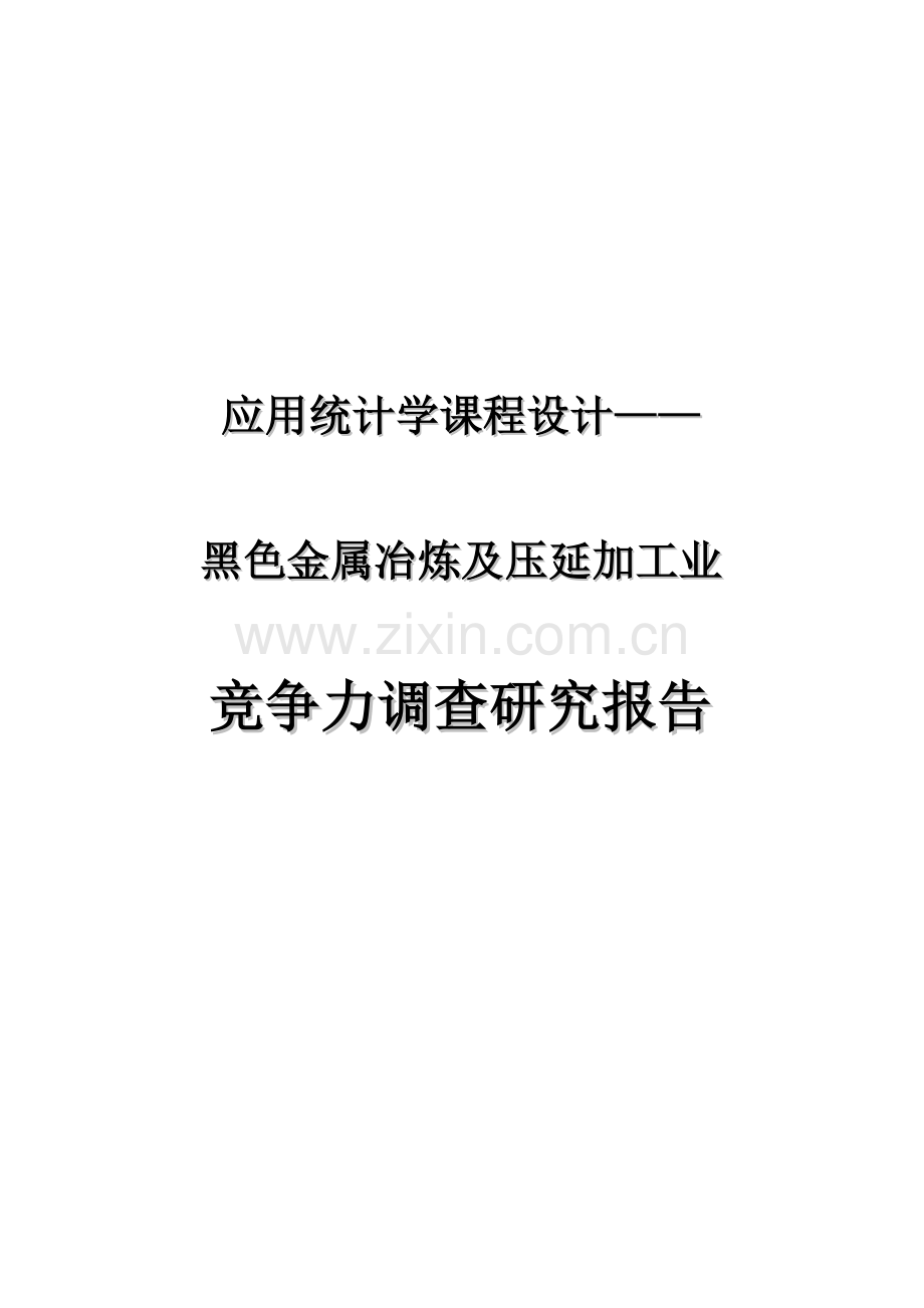 黑色金属冶炼及压延加工业竞争力调查研究报告.doc_第2页