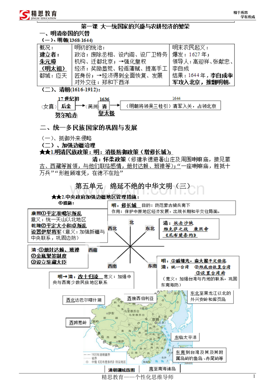 浙江人教版新版八下历史与社会知识点复习课程.doc_第1页