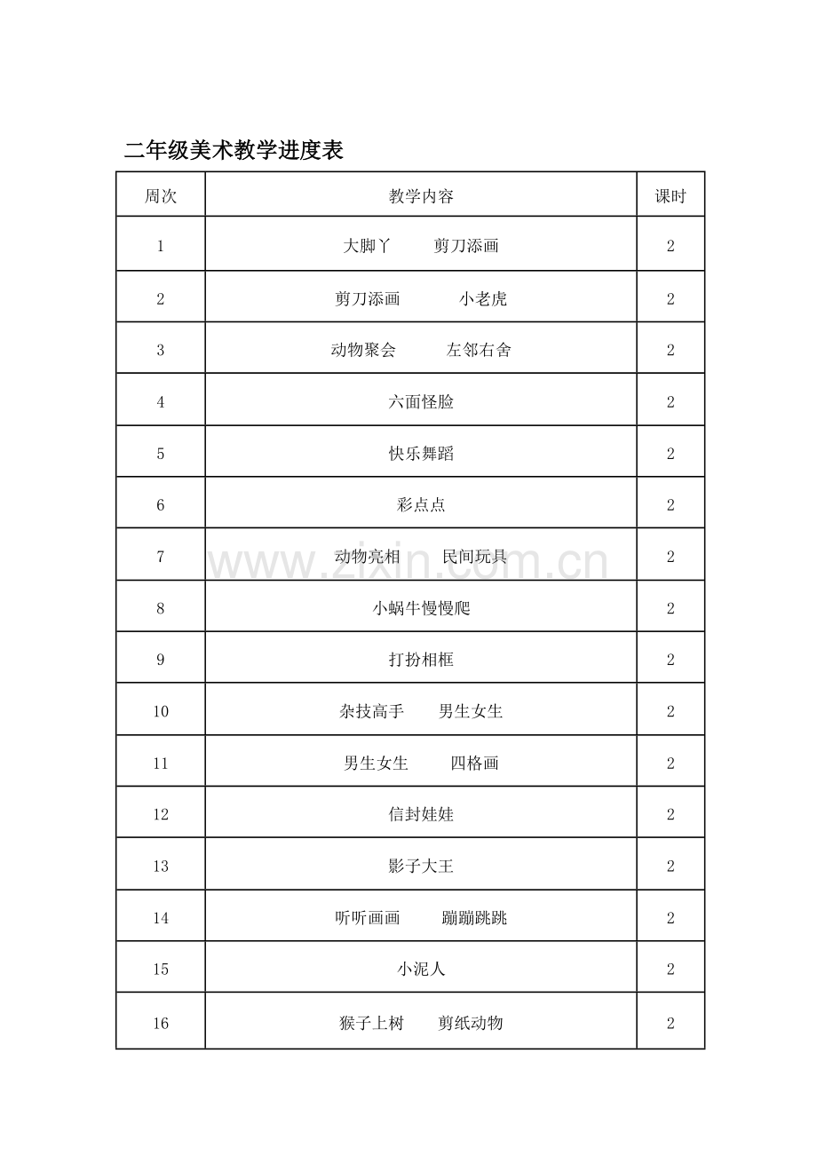 小学美术二年级下册教案.doc_第1页