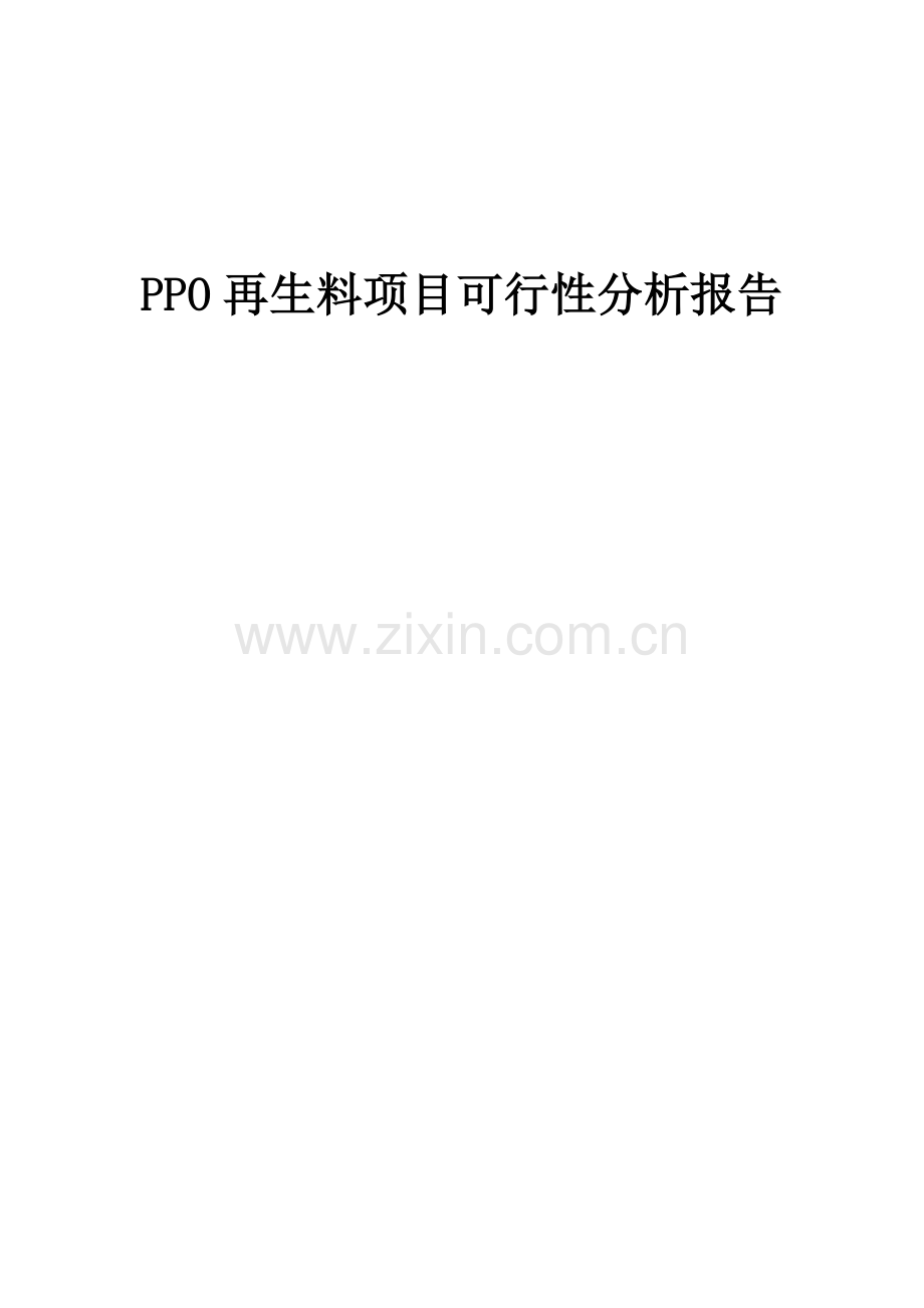 2024年PPO再生料项目可行性分析报告.docx_第1页