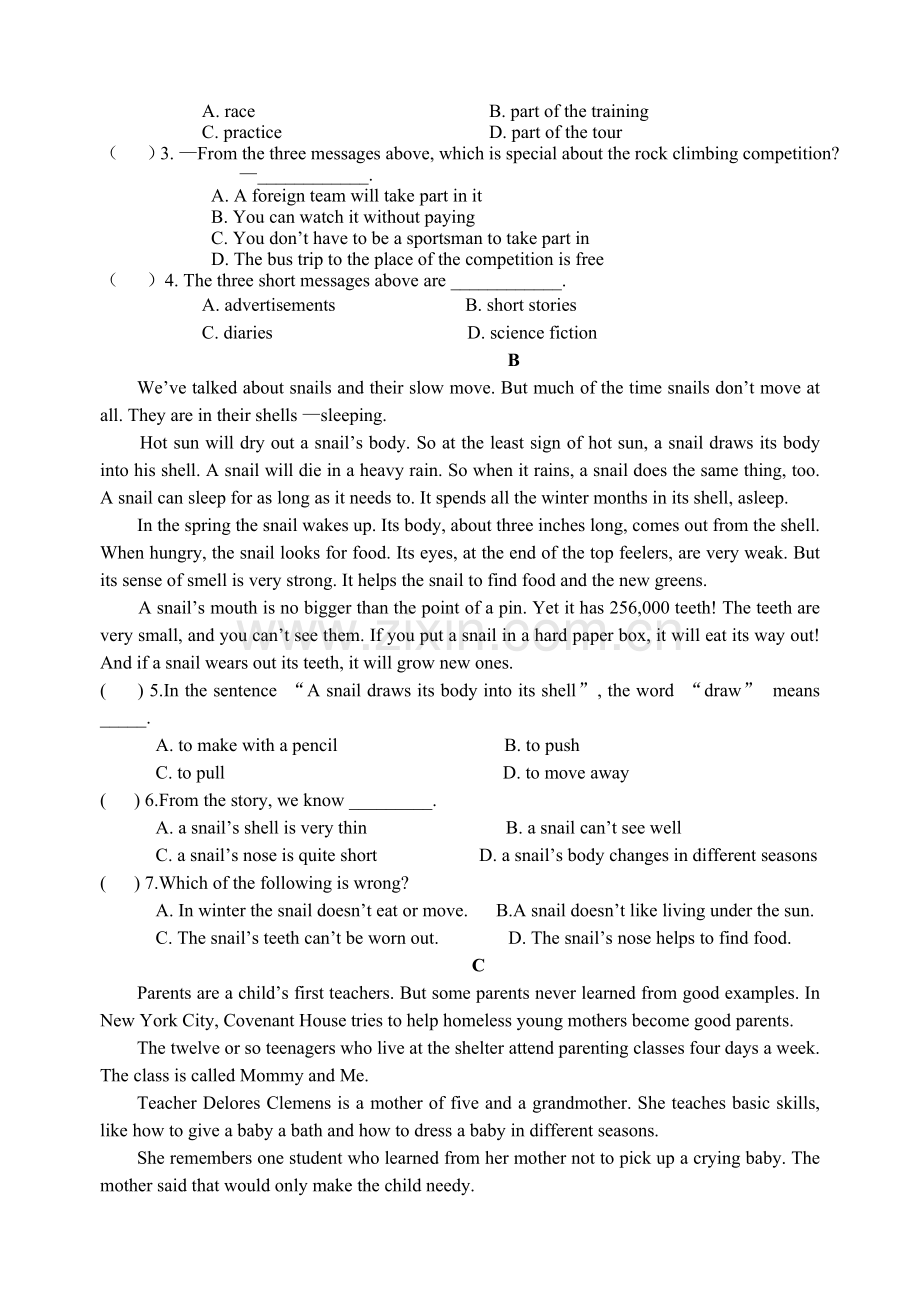 八年级上学期英语期中试卷培训资料.doc_第3页