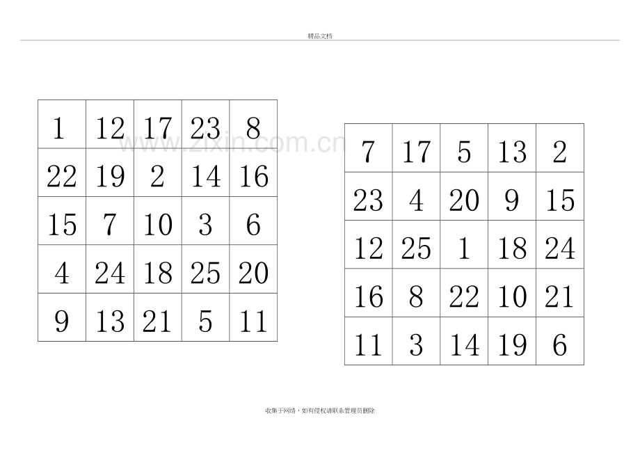 A4纸打印版25格舒尔特方格doc资料.doc_第2页