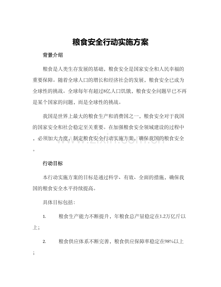 粮食安全行动实施方案.docx_第1页