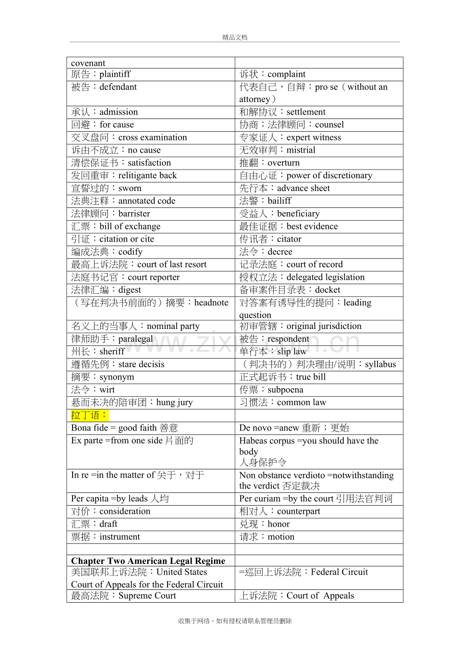 法律英语词汇整理教学提纲.doc_第3页