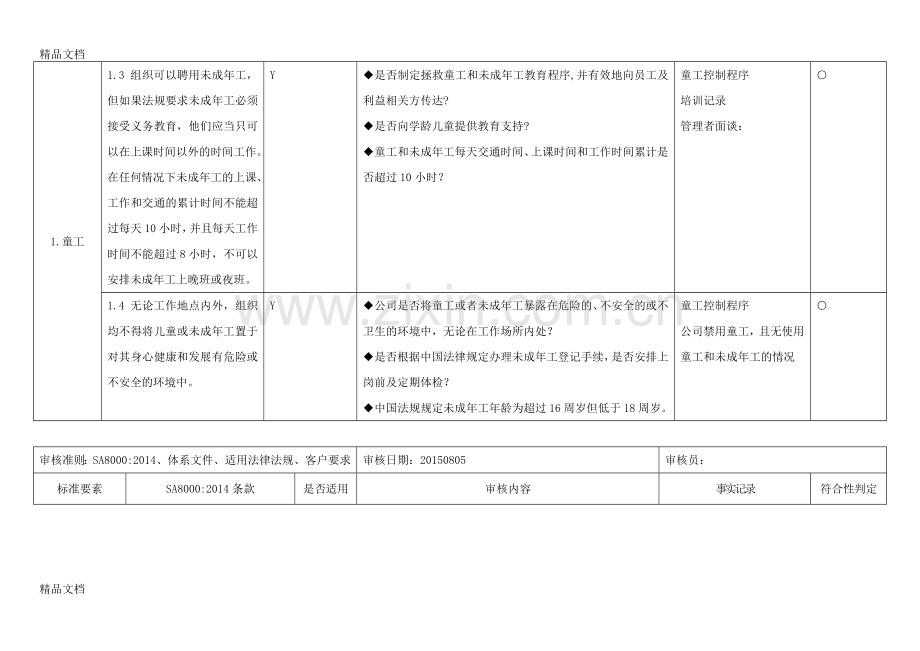 内审检查表-sa8000：学习资料.doc_第2页