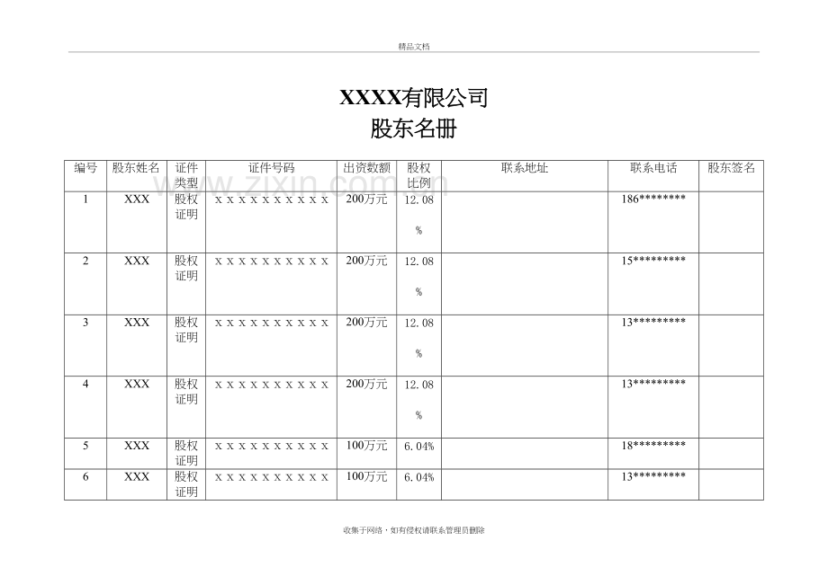 公司股东名册资料讲解.doc_第3页